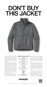 Patagonia's ad in The New York Times on "Black Friday."